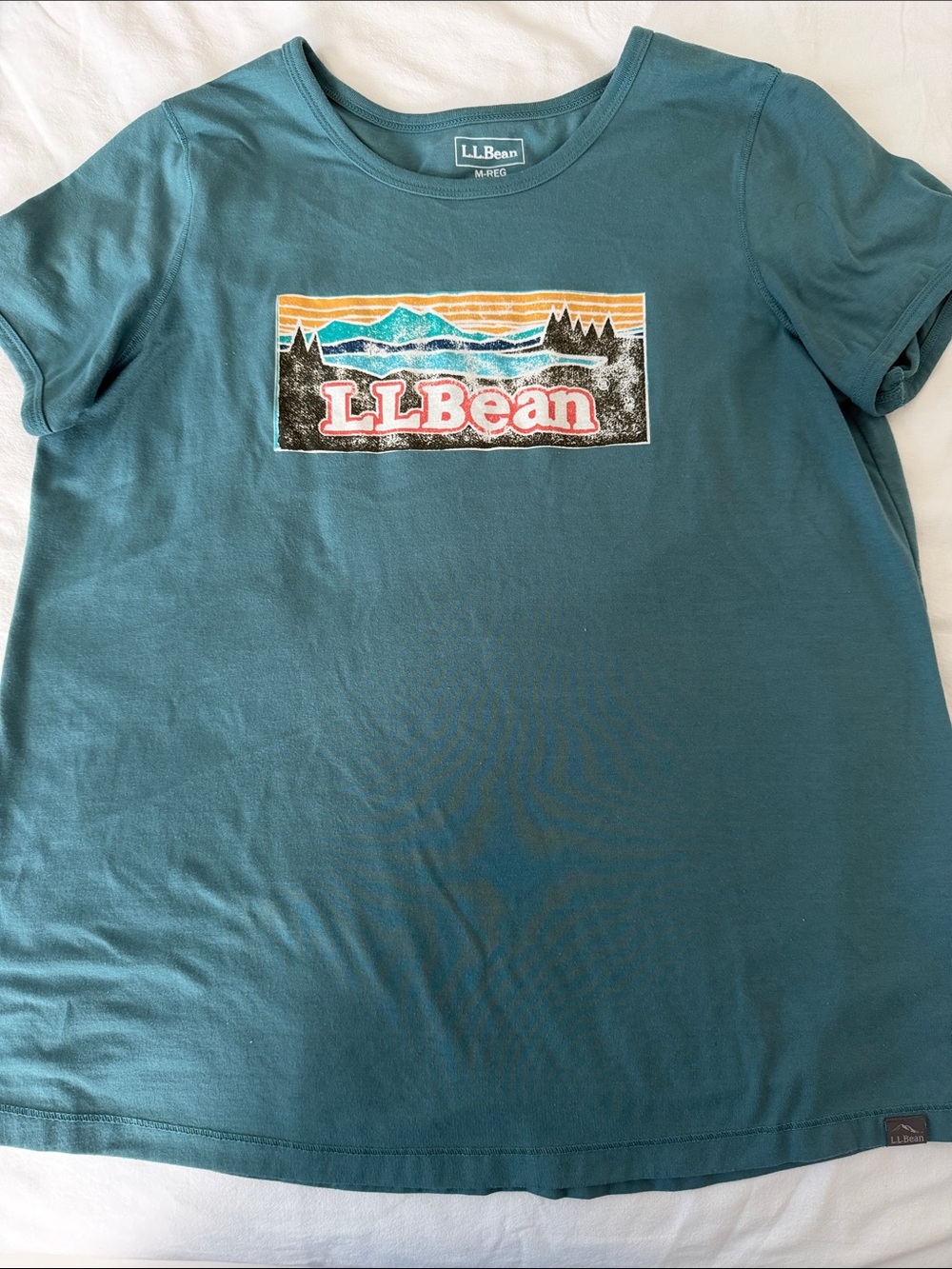 L.L. Bean Teal Mountain Logo T‑Shirt